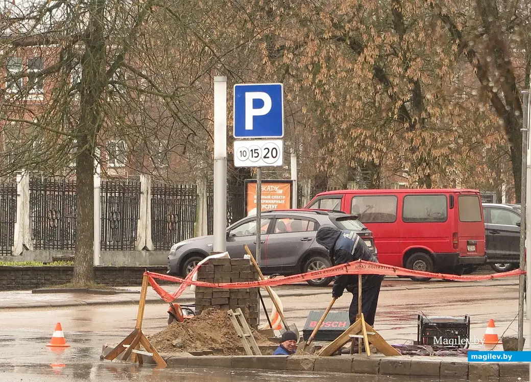 5.04.2023 г. Могилев, ул. Миронова. Работать приходится и в такую погоду.