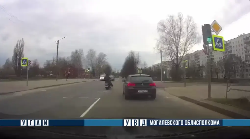 Момент аварийной ситуации. Бобруйск, апрель 2023 года. Фото: скриншот ТГ-канала «Милиция Могилевщины».