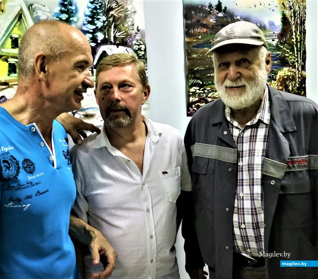 Музыкант Сергей Коноплев, предприниматель Леонид Молчанов, композитор Владимир Браиловский. Могилев, 2018 год.