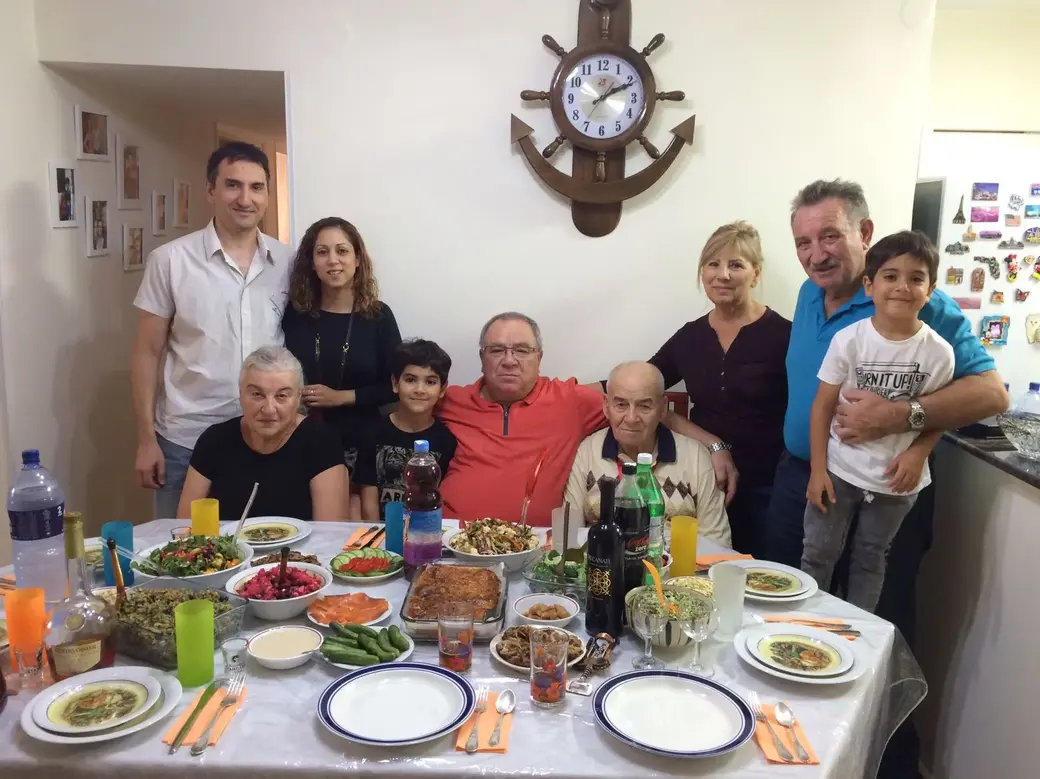 Родные на 90-летии отца Леонида, Якова Мотовича Рабкина. Израиль, 2017 год