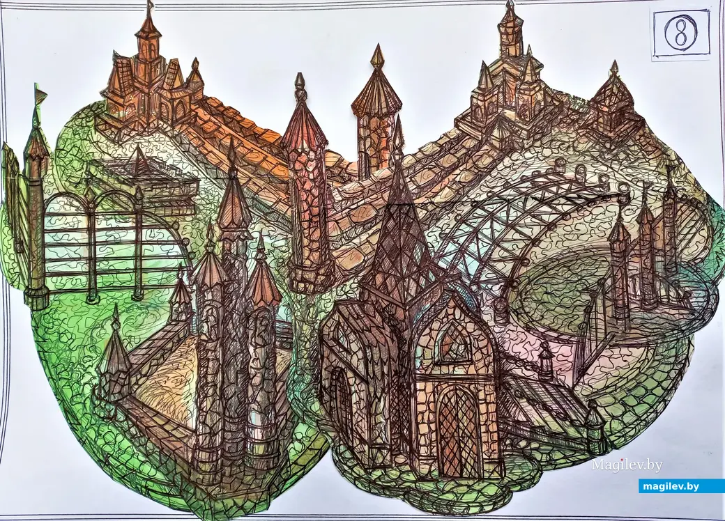 Детская площадка. Рисунок Виктора де Буга.