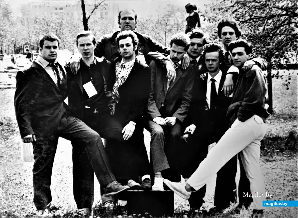 Московская рок-группа «Порт-Артур». Могилев, фестиваль «Диалог», вторая половина 1980-х годов. Фото Сергея Желудовича.