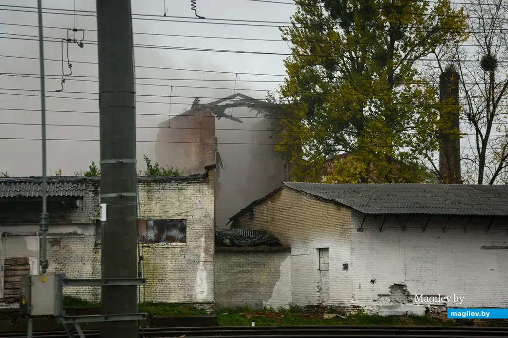 03.10.2022. Бобруйск. Подрыв здания бывшего завода виноградных напитков на улице Новошоссейной