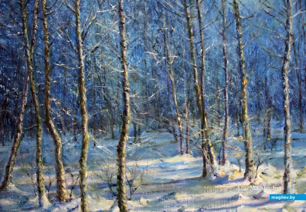 Зимний пейзаж. Работа могилевского художника Сергея Киселева. Сентябрь 2022 года.
