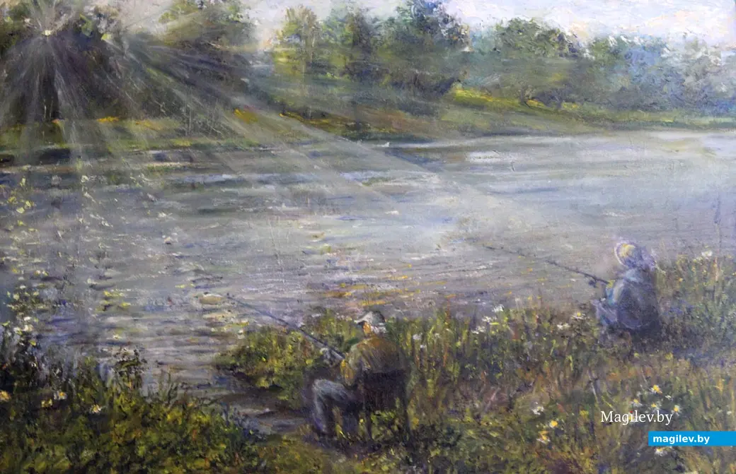 Родители на рыбалке. Работа могилевского художника Сергея Киселева. Сентябрь 2022 года.