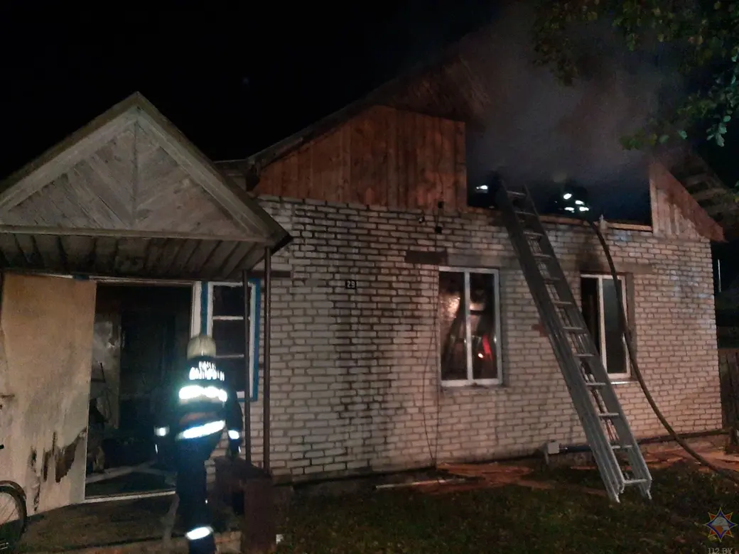 Пожар в Краснополье на улице Чехова.