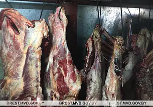 Фермер из Брестской области в антисанитарных условиях хранил 600 кг говядины