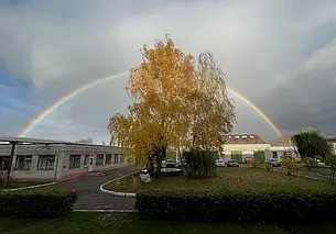 Двойная радуга после осеннего дождя появилась над Бобруйском. Фотофакт