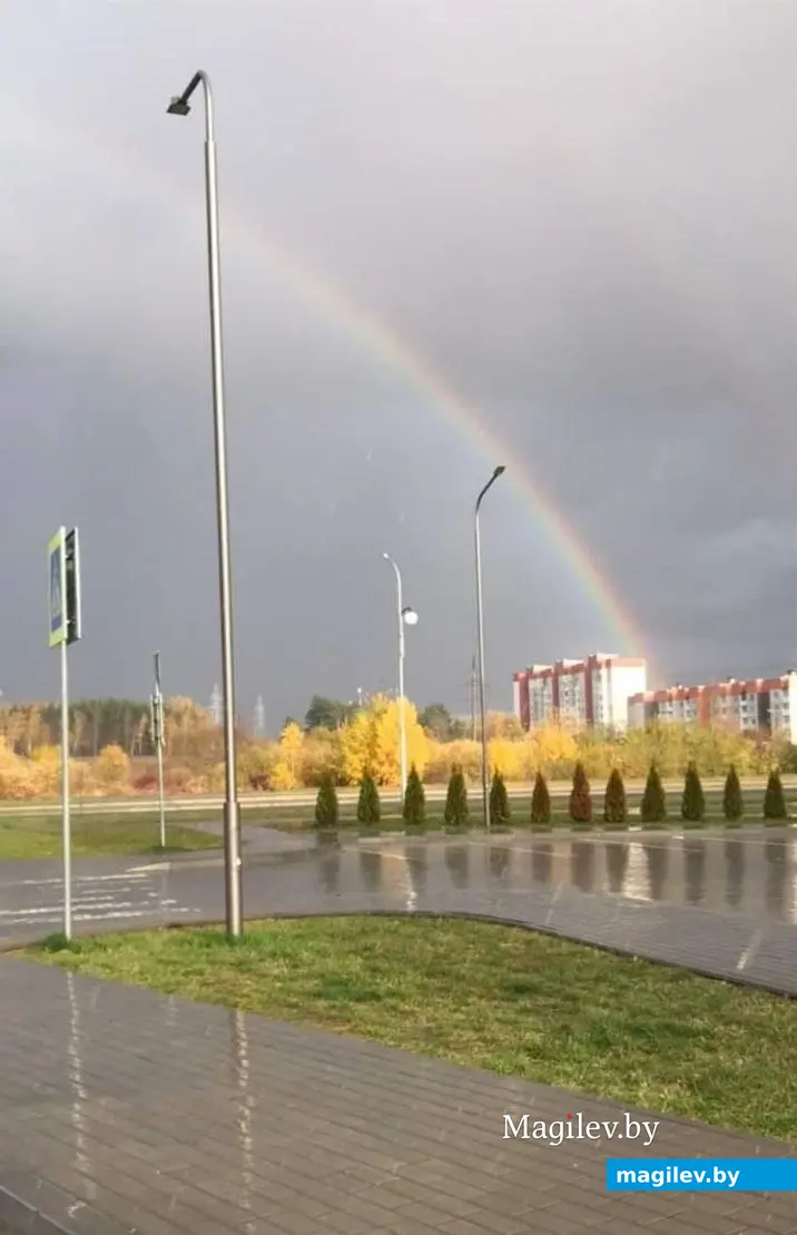 19 октября 2022 года. Двойная радуга после осеннего дождя появилась над Бобруйском.