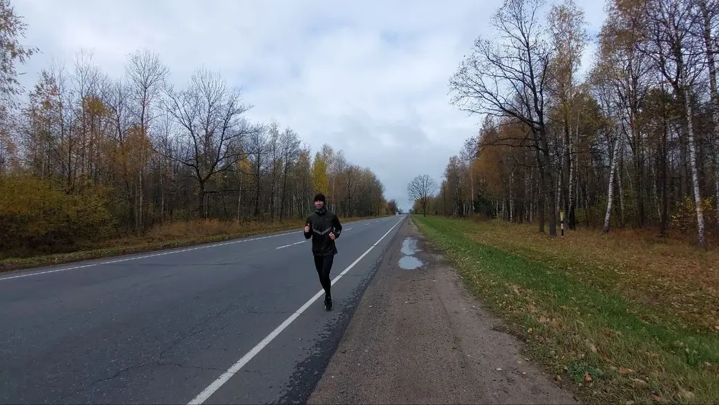 Денис Ерошкевич во время марафона.