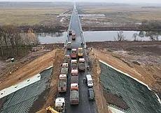 Состоялось испытание моста через Днепр строящейся объездной дороги вокруг Могилева