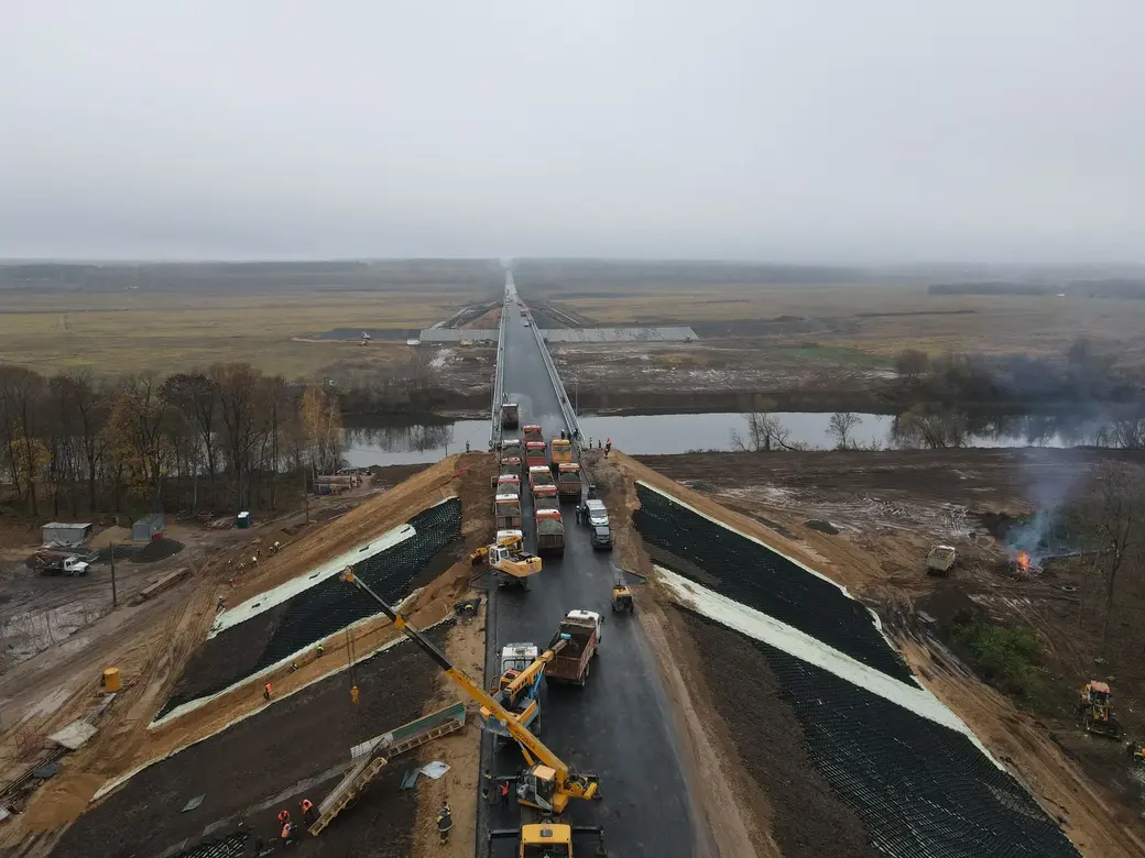 Состоялось испытание моста через Днепр строящейся объездной дороги вокруг  Могилева | magilev.by