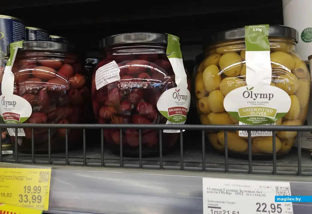 Торговый центр «Грин». Могилев, ноябрь, 2022 год. Оливки из Греции.