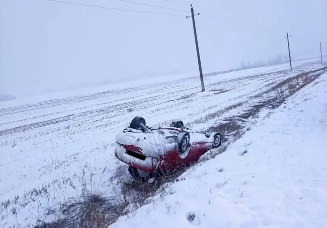 В Могилевском районе съехал в кювет и опрокинулся Mitsubishi