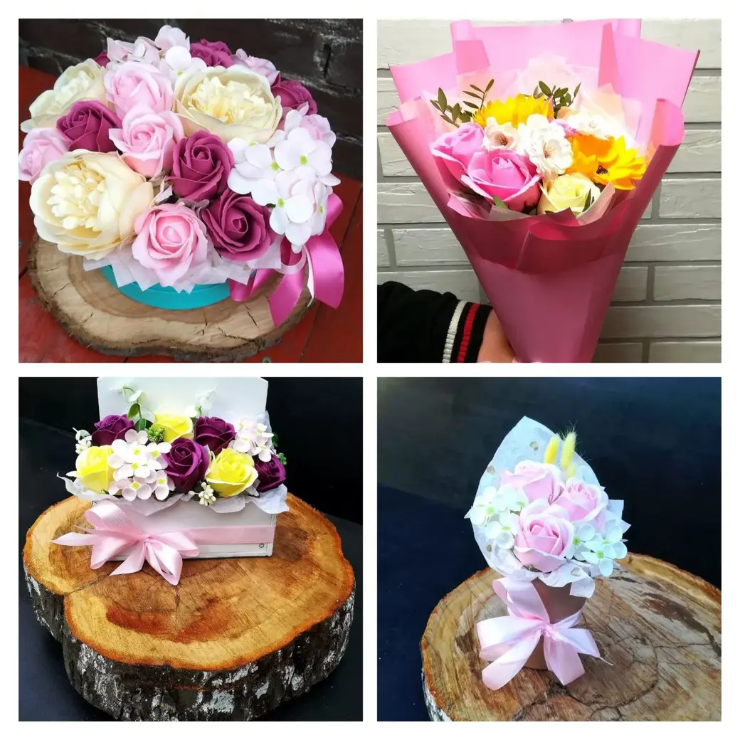 Мыльно-пенные букеты от Ольги Климантович.