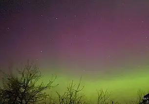 Появились кадры с северным сиянием над Могилевщиной