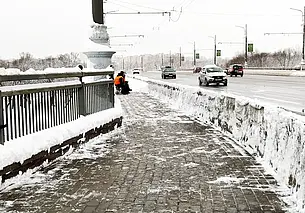 Как убирают Могилев после снегопада