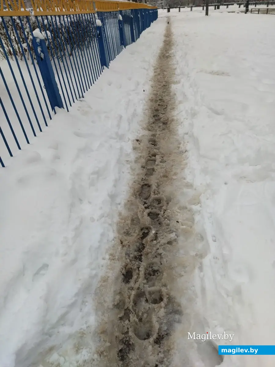 Дворы бульвара Непокоренных. Могилев. 28 ноября 2022 года. Тротуары.