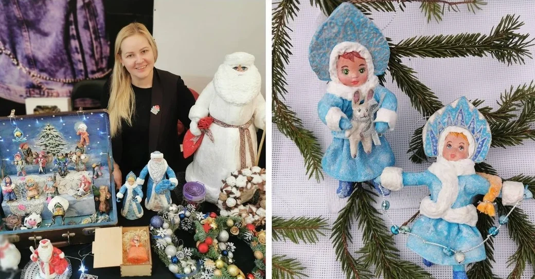 Бобруйчанка Кристина Бизун и ее елочные игрушки.