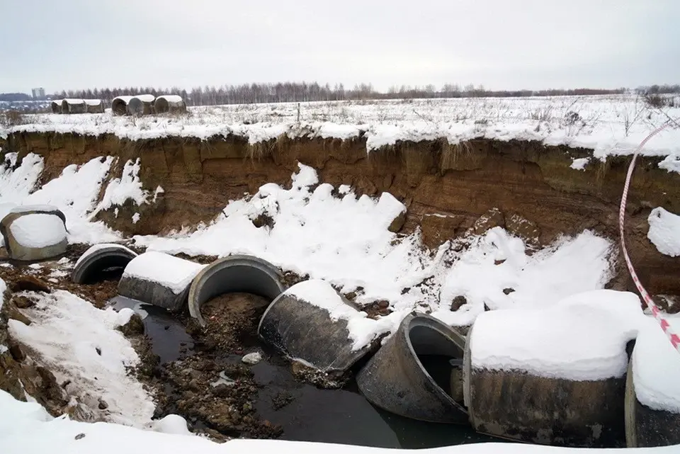 Аварийный коллектор на Фатина в Могилеве. Фото: vestnikmogileva.by