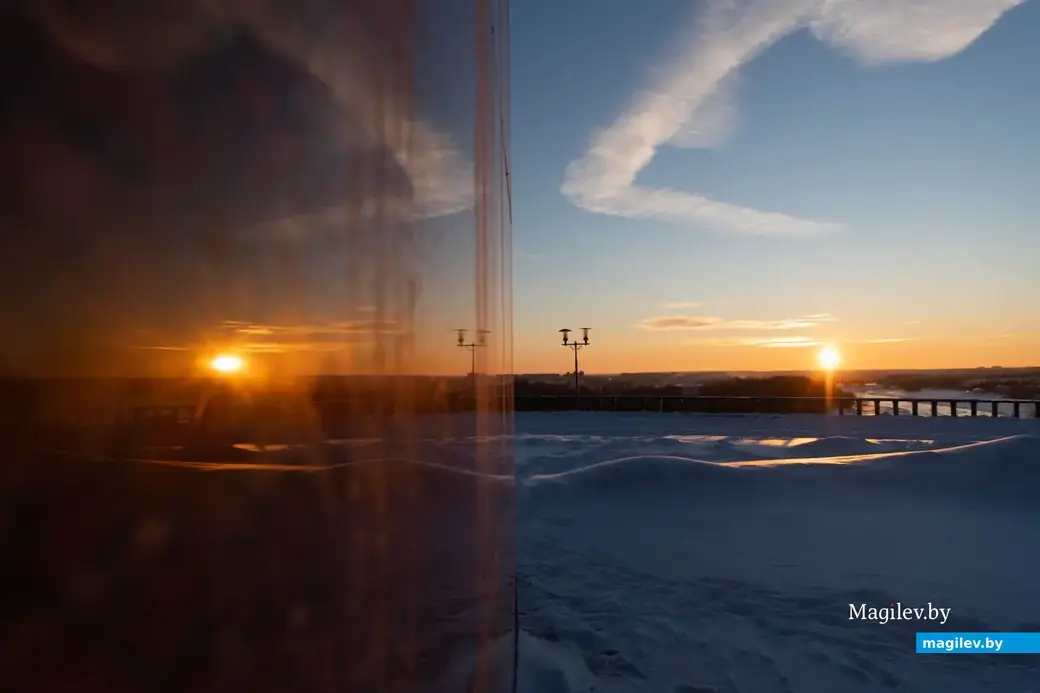 Декабрь 2022 г. Могилев. Закат на площади Славы