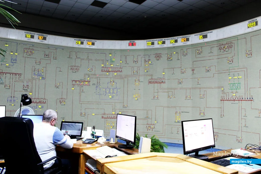 Диспетчерская контроля системы электроснабжения. РУП Могилевэнерго. Декабрь 2022 год.