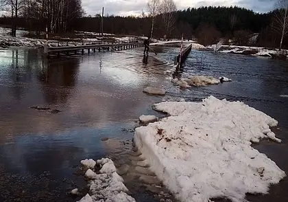 В Могилевской области подтопило два моста и три дороги. Фотофакт