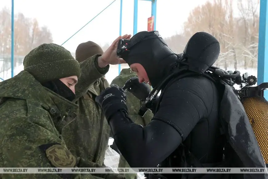 Ежегодный зимний сбор водолазных подразделений Вооруженных Сил Беларуси. Могилев, 11.01.2023 г. Фото: БЕЛТА