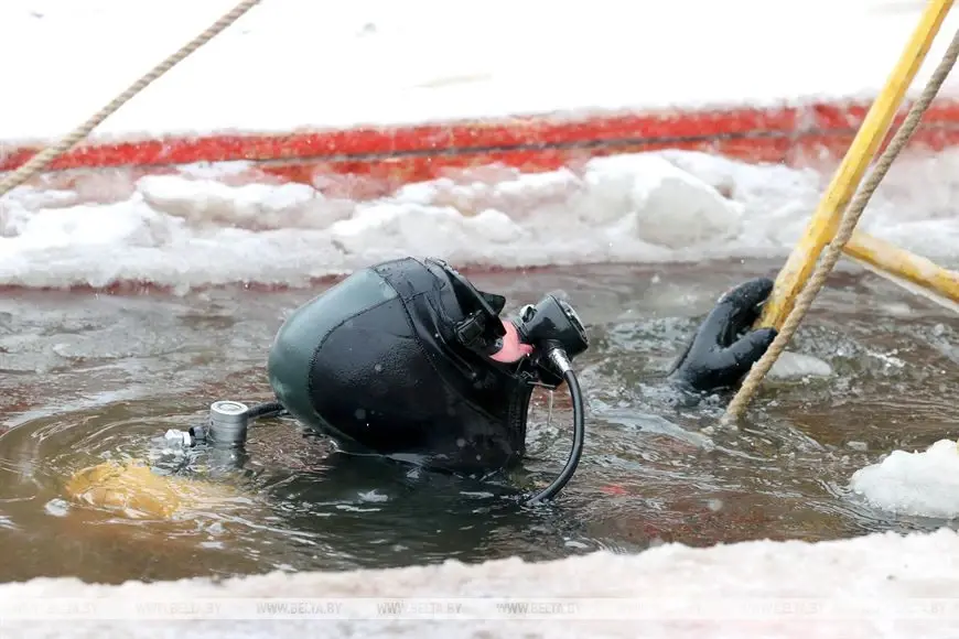 Ежегодный зимний сбор водолазных подразделений Вооруженных Сил Беларуси. Могилев, 11.01.2023 г. Фото: БЕЛТА