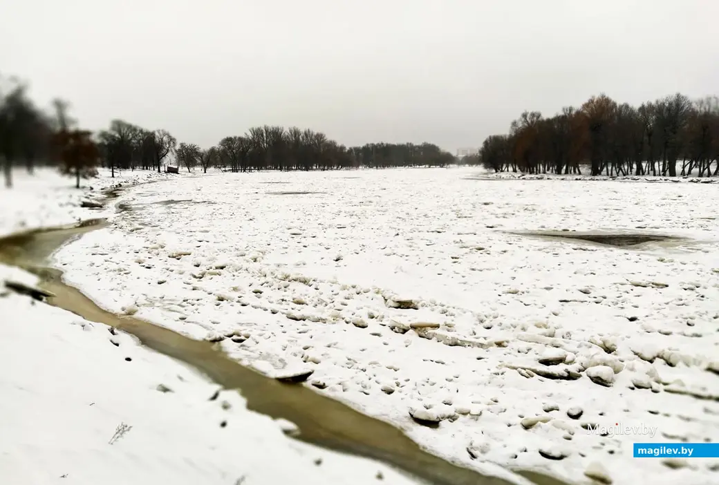 Могилев, река Днепр, 17 января 2023 года.