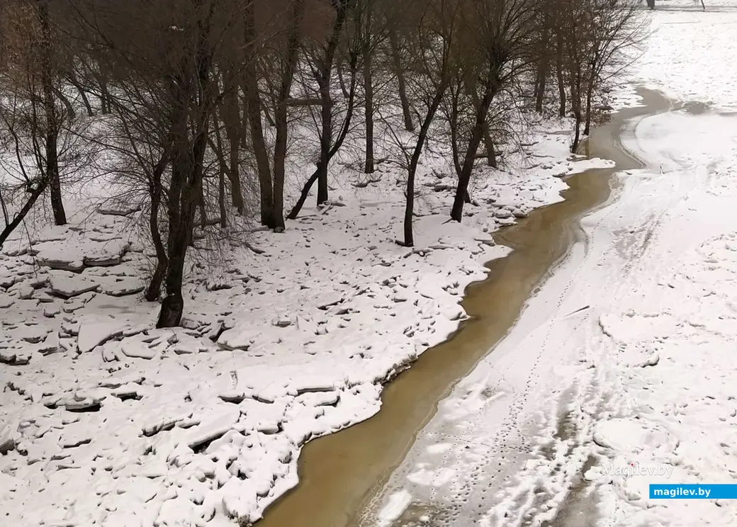 Могилев, река Днепр, 17 января 2023 года.