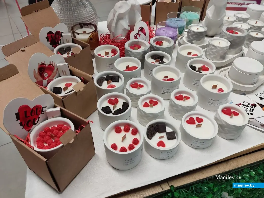 Свечи и сердечки: романтичнее подарка и не придумать! Могилев, Klukva Маркет в ТЦ «Парк Сити». 12.02.2023 г.