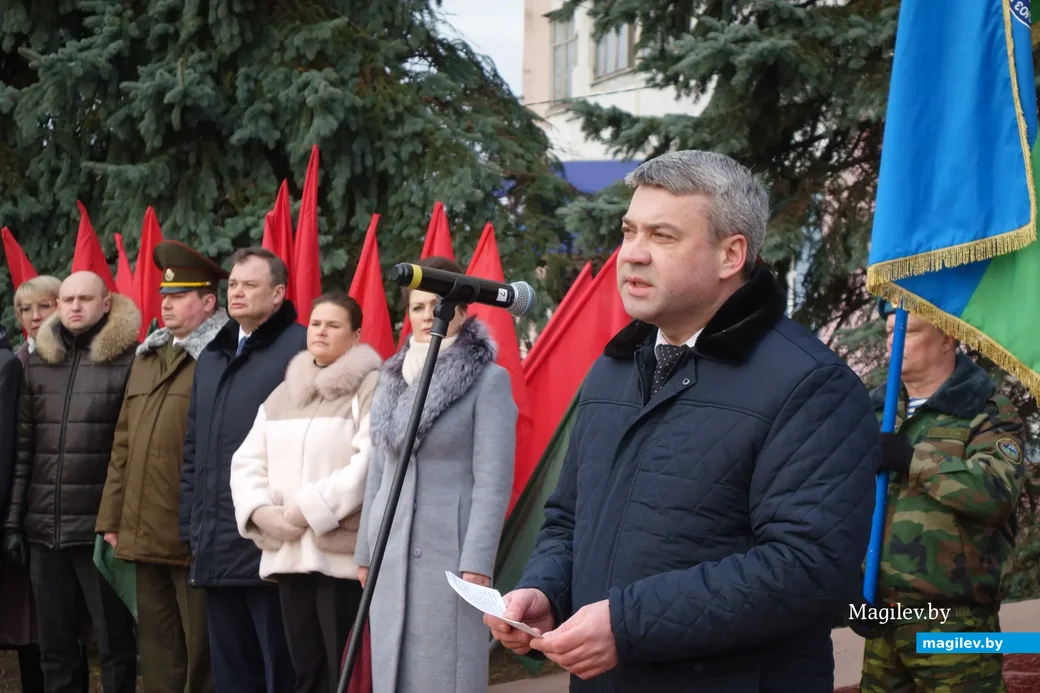 15.02.2023. Бобруйск. Возложение цветов к памятнику воинам-интернационалистам, митинг,