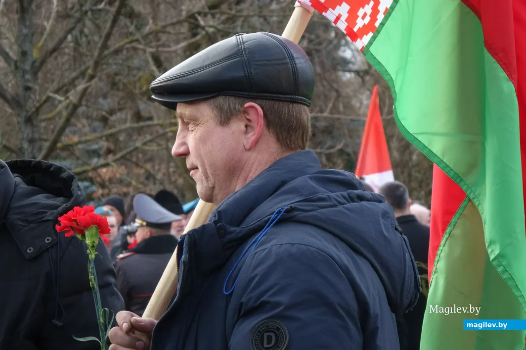15.02.2023. Бобруйск. Возложение цветов к памятнику воинам-интернационалистам, митинг,