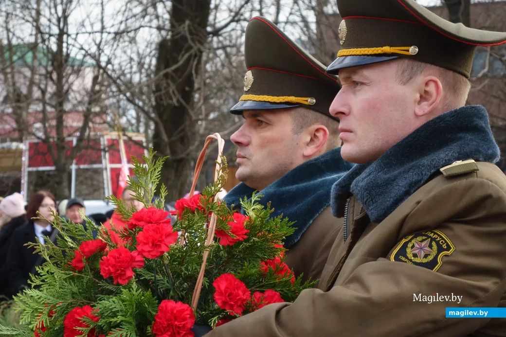15.02.2023. Бобруйск. Возложение цветов к памятнику воинам-интернационалистам, митинг,