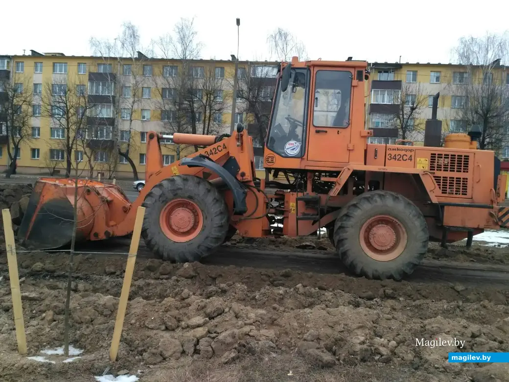 На улице Островского начали ремонт тротуара. Могилев, 16.02.2023 г. Фото читателя, прислано по вайберу.