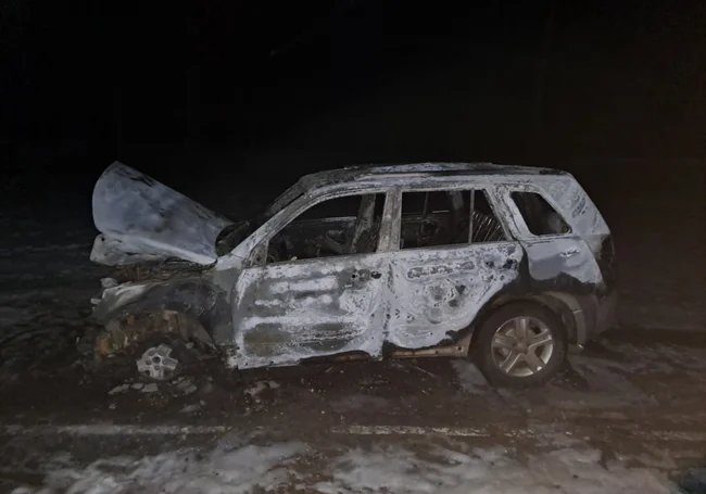 Огонь охватил легковушку на трассе Могилев – Шклов