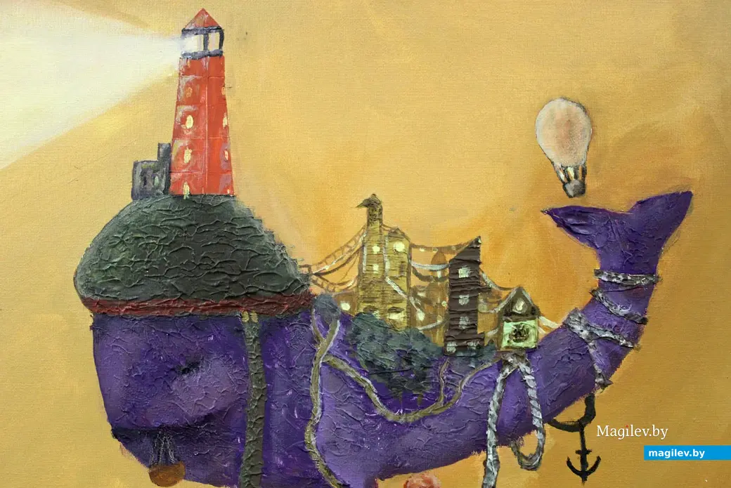 Один из детских вариантов воплощения в жизнь темы кита, как дома. Проект «Арт-сезоны с Гекльберри» в музее Бялыницкого-Бирули. Могилев, февраль 2023 года.