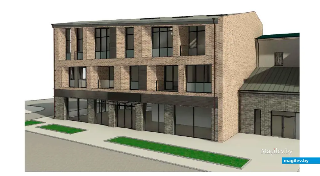 Проектное решение перестроенной пристройки к дому по улице Ленинской 30а в Могилеве.