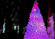 Под Могилевом появилась 2-метровая ель из кусочков льда. Посмотрите, какая красота!