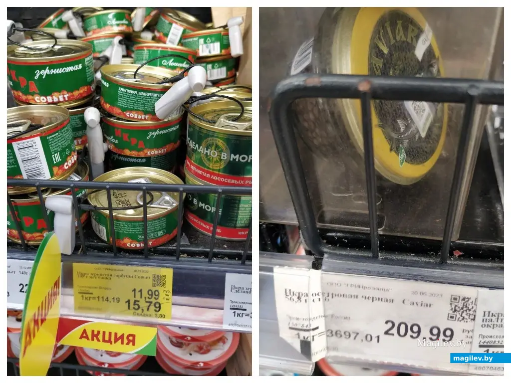 Сколько стоит накрыть стол на Новый 2024 год? Супермаркет «Грин». Могилев, декабрь 2023 года.