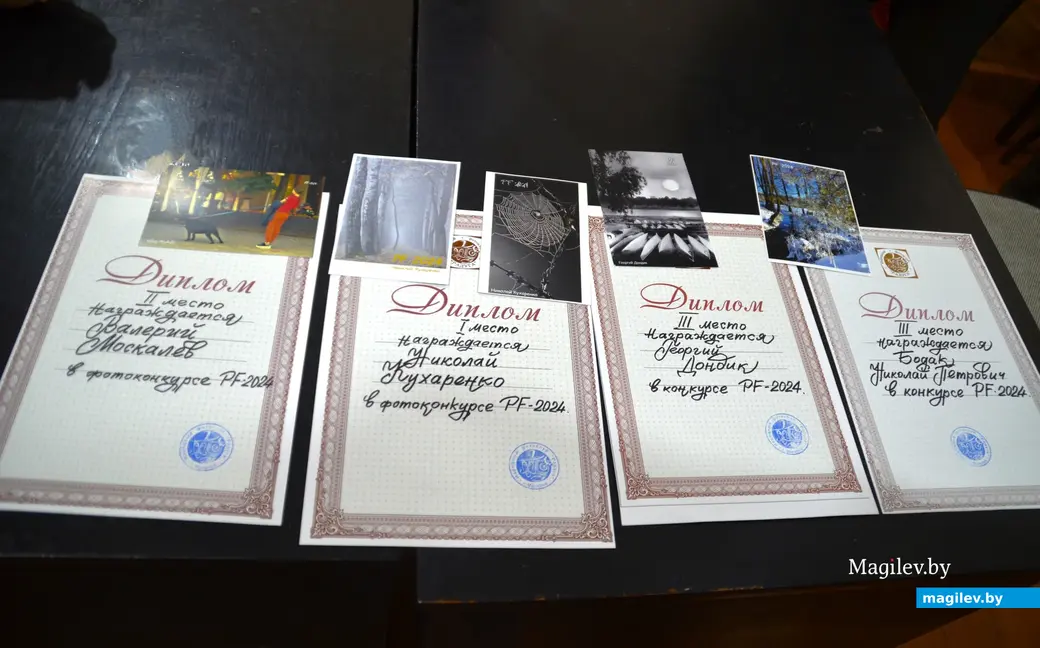 Дипломы лауреатов конкурса новогодних открыток. Фотоклуб «Радуга», декабрь, 2023 г.