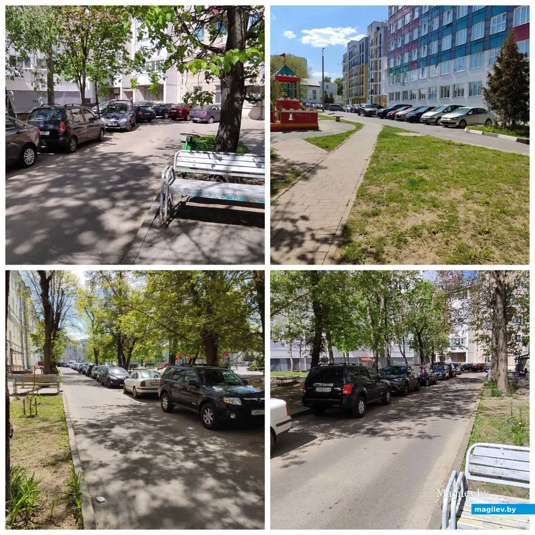 Май 2023 г. Могилев, ул. Пионерская. Коллаж обратившихся к нам могилевчан, наглядно демонстрирующий, что творится сейчас у них во дворе.