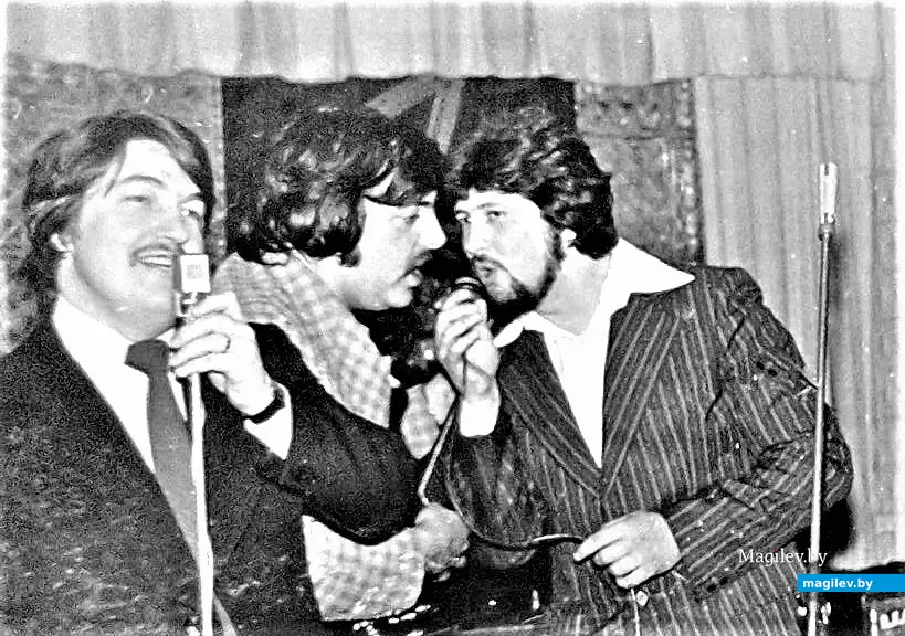 Слева направо: Шабалин, Кузькин, Фарберов. Могилев, 1970-е годы.