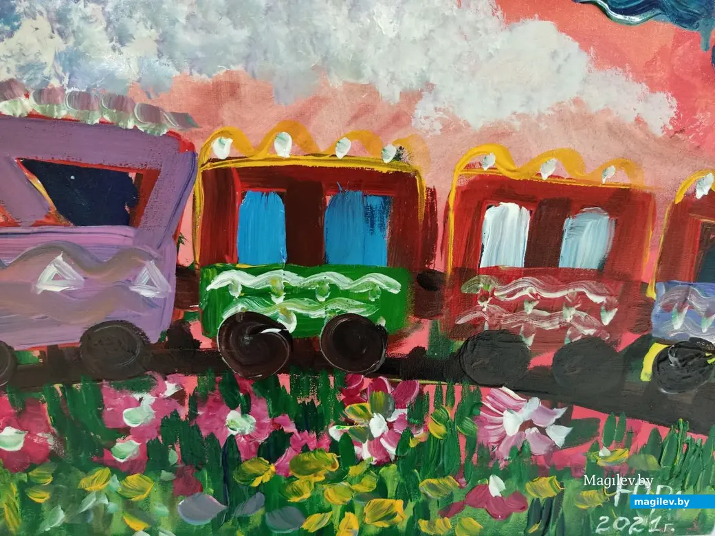 Работы воспитанников глусского творческого объединения «АРТ-Кроха» на выставке в ДК области. Могилев, 20.05.2023 г