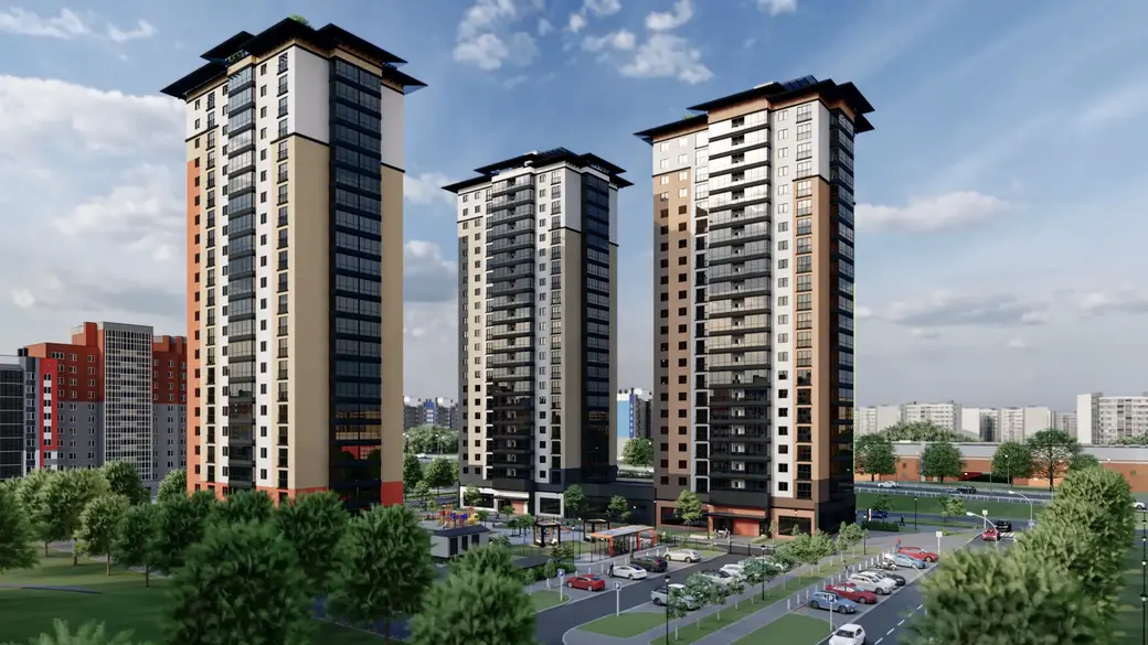 Жилой комплекс «Ориентир» в Могилеве, который строится на пересечении улиц Ленинской и Стасова. Проектное решение.