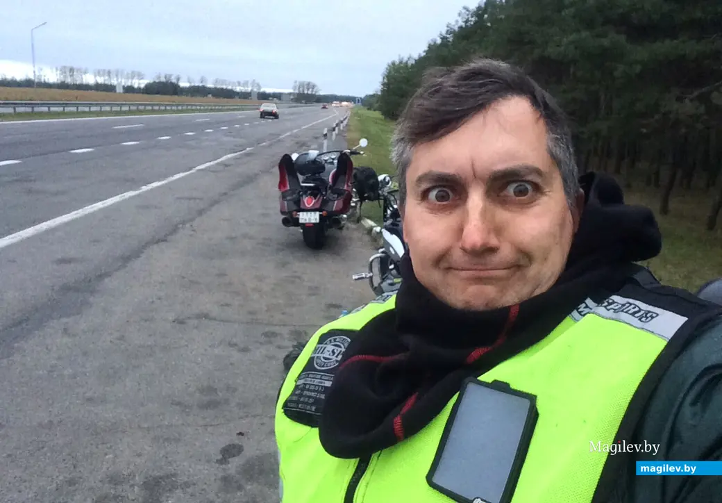 Лицо человека, проехавшего за сутки 1611 км на «Днепре».