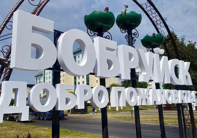 Въезд в Бобруйск украсила декоративная арка. Узнали, как создавали «гостевые ворота»