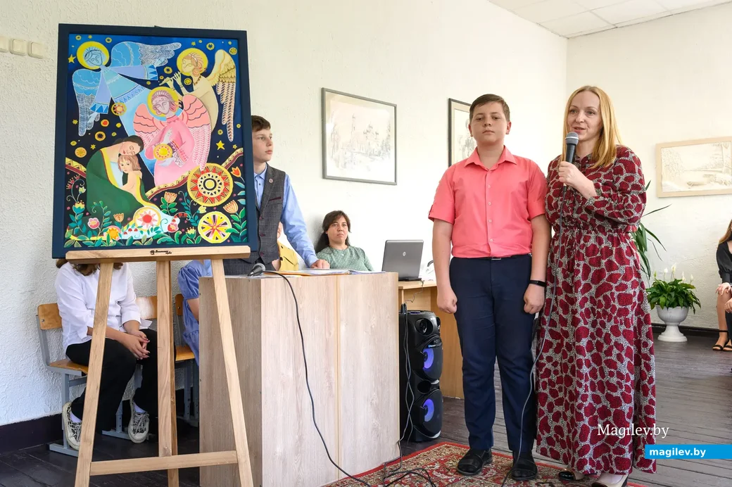 16.06.2023, Бобруйск. Алексей Савич с учительницей Т.Л.Терницей. «Вера. Надежда. Любовь». Защита