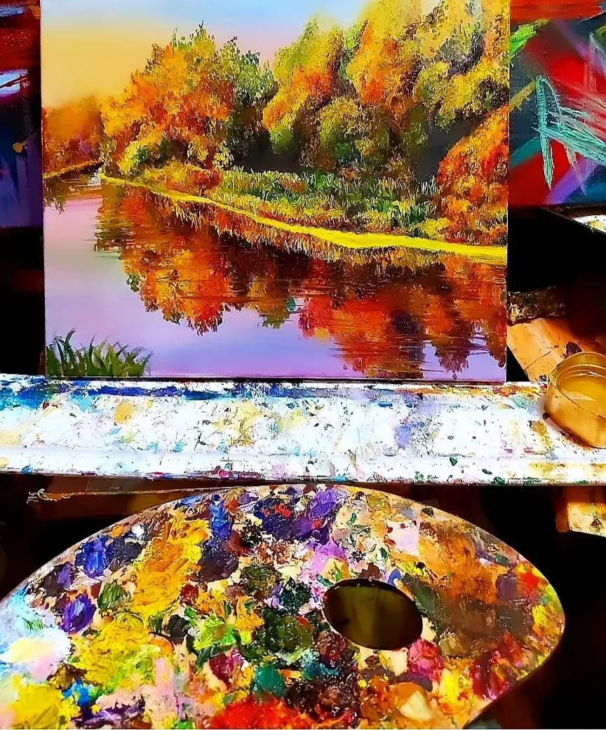 Иногда Виталий пишет и пейзажи. Холст, масло.
